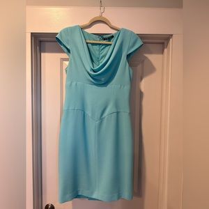 Black Halo Midi Dress. Light blue/teal. Size 10